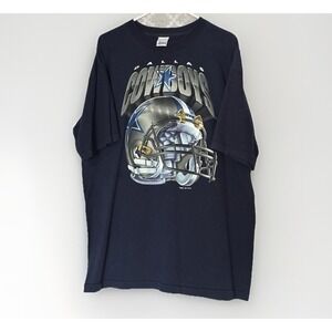 Vintage Dallas Cowboys Salem Sportswear Helmet Shirt XL Single Stitch 90s NFL